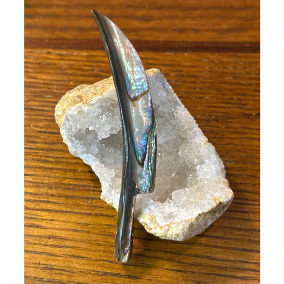 Unbranded Jewelry - Unique Iridescent Abalone Shell Knife Brooch Pin One Size